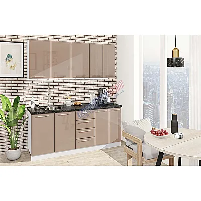 Готовая кухня Комфорт Хай-тек 1.8 м Медовый-0