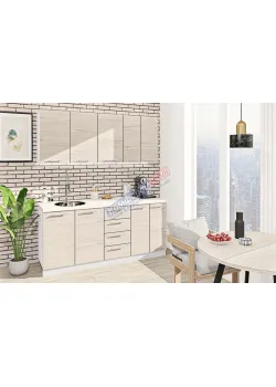 Готовая кухня Комфорт Эко 1,8 метра прямая Дуб беленый