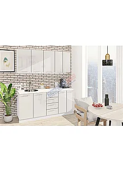 Готова кухня Комфорт Фарбований високий глянець 1,8 м Білий