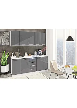 Готова кухня Комфорт Фарбований високий глянець 1.9 метра Графіт