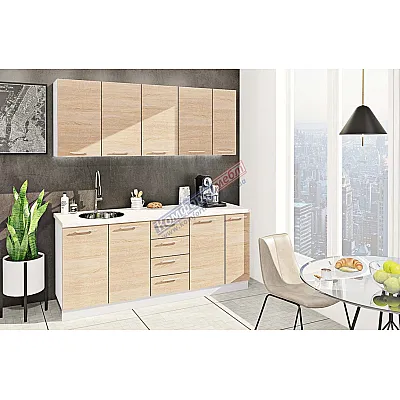 Готовая кухня Комфорт Эко 1.9 метра прямая Дуб сонома-0