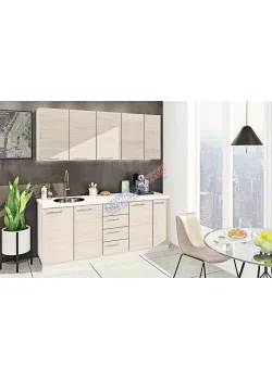 Готовая кухня Комфорт Эко 1,9 метра прямая Дуб беленый