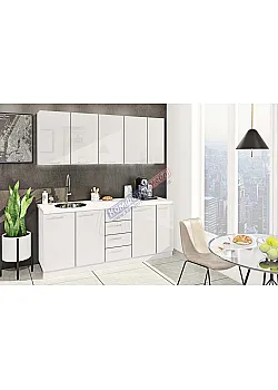 Готова кухня Комфорт Фарбований високий глянець 1,9 метра Білого кольору