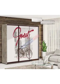Шафа-купе 1,8 м Комфорт "Скло фотодрук" дводверна світла
