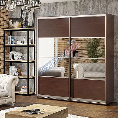 Шкаф-купе 0,9 м Комфорт "Модель 8" 2х дверный цвет венге-0