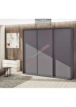 Шкаф-купе 2,4 метра Комфорт "ДСП" 3 дверный графит