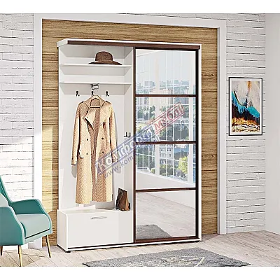 Прихожая-купе Комфорт 1,4м "ДСП" Зеркало с 4-х частей-0