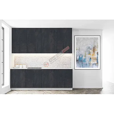 Готовая кухня Комфорт Эко 200 см прямая Угольный камень-0