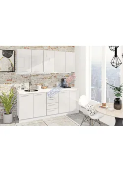 Готова кухня Комфорт Фарбований високий глянець 2000мм Білий