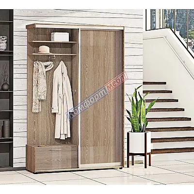 Прихожая-купе Комфорт 1,4м "ДСП" Крашеный высокий глянец-0