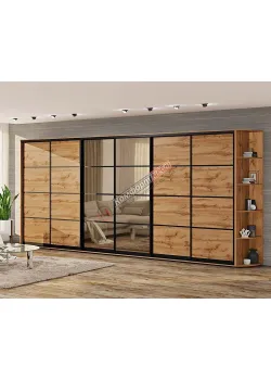 Шафа купе 5.4 м Комфорт "З 4-х частин" 6х дверна дуб аппалачі