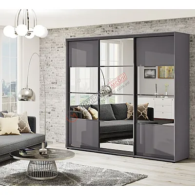 Шкаф купе 2,2 м Комфорт "Модель 8" 3 дверный дуб трюфель-0