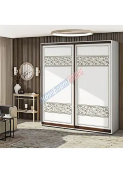 Шафа купе 1.3 метра Комфорт "Валенсія" глянець 2 дверна біла