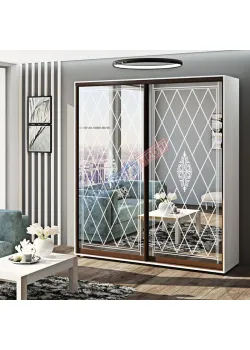 Шкаф купе 1.2 метра Комфорт "Зеркало" двухдверный белого цвета