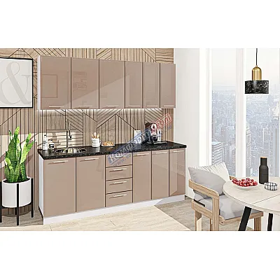 Готова кухня Комфорт Хай-тек 2,1 метра Медовий-0