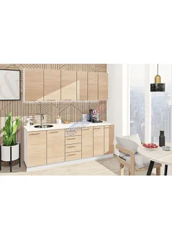 Готовая кухня Комфорт Эко 2,1 м прямая Дуб натуральный