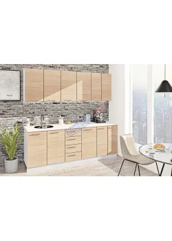Готова кухня Комфорт Еко 2200 мм пряма Дуб натуральний