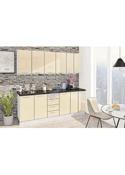 Готова кухня Комфорт Хай-тек 2.2 метра Крем