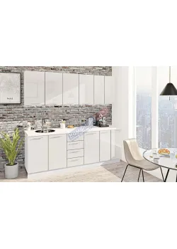 Готова кухня Комфорт Фарбований високий глянець 2,2 м Білий