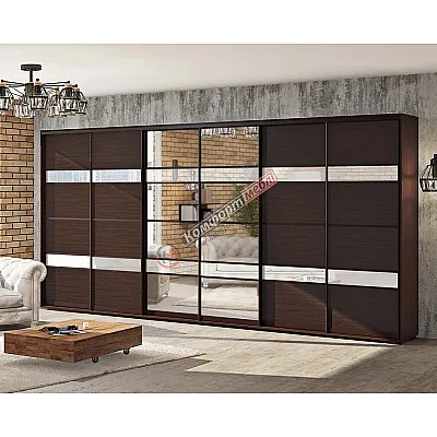 Шафа-купе 4,2 метра Комфорт "Модель 5" шестидверна дуб венге-0