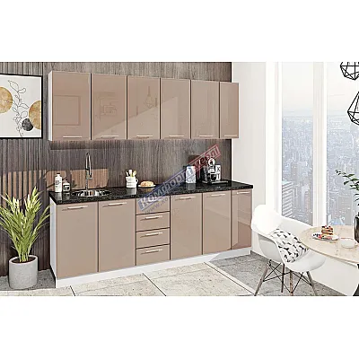 Готова кухня Комфорт Хай-тек 2.3 метра Медовий-0