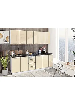 Готова кухня Комфорт Хай-тек 2,3 метра Крем