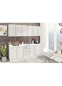 Готова кухня Комфорт Фарбований високий глянець 2300мм Білий