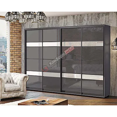 Шафа-купе 3 м Комфорт "Модель 5" 4 дверна Грифель-0