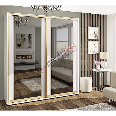 Шафа-купе 1,2 м Комфорт "Модель 7" двохдверна білого кольору-0