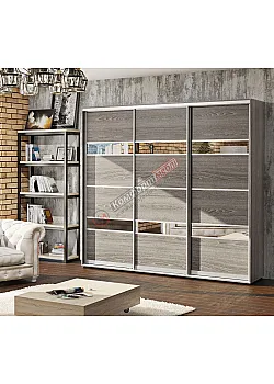 Шкаф-купе 2,4 м Комфорт "Модель 5" 3х дверный дуб трюфель