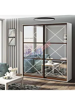 Шафа-купе 1,4 м Комфорт "Дзеркало" двохдверна колір білий