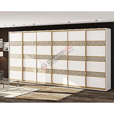 Шафа-купе 5200 мм Комфорт "Модель 4" 6х дверна біла-0