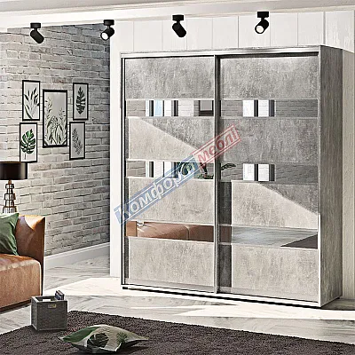 Шафа-купе 1800 мм Комфорт "Модель 4" 2 х дверна бетон-0