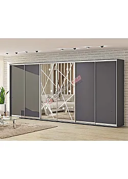 Шкаф купе 4.2 метра Комфорт "ДСП" 6 дверный графит