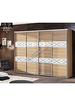 Шкаф купе 400 см Комфорт "Модель 3" 4х дверный в цвете дуб сонома