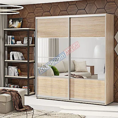 Шафа-купе 1,2 метра Комфорт "Модель 8" двохдверна колір дуб сонома-0