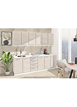 Готовая кухня Комфорт Эко 2,4 м прямая Дуб беленый