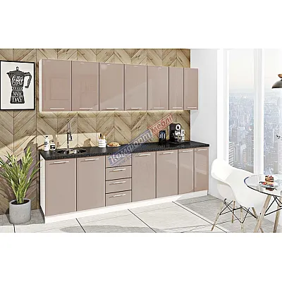 Готова кухня Комфорт Хай-тек 2.6 метра Медовий-0