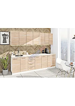 Готовая кухня Комфорт Эко 2.6 м прямая Дуб натуральный