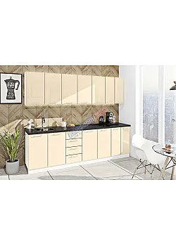 Готова кухня Комфорт Хай-тек 2,6 метра Крем