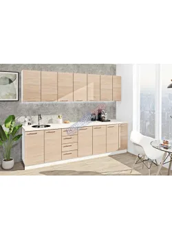 Готова кухня Комфорт Еко 270 см пряма Дуб натуральний