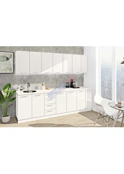 Готова кухня Комфорт Фарбований високий глянець 2,7 метра Білого кольору