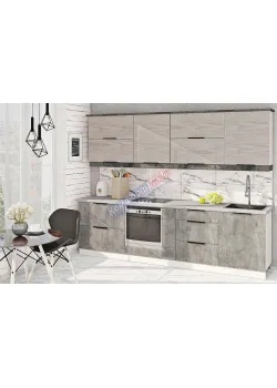 Готовая кухня Комфорт Эко 2,8 м прямая Бетон светлый, Дуб беленый
