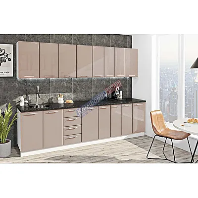 Готова кухня Комфорт Хай-тек 2900 мм Медовий-0