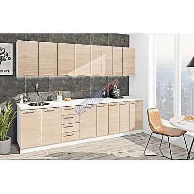 Готовая кухня Комфорт Эко 2.9 метра прямая Дуб натуральный-0