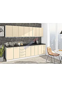 Готова кухня Комфорт Хай-тек 290 см Крем