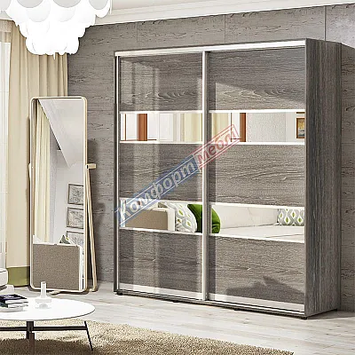 Шафа-купе 1,5 метра Комфорт "Модель 3" двохдверна дуб трюфель-0