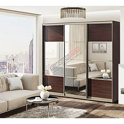 Шафа купе 2.3 метра Комфорт "Модель 8" тридверна венге-0