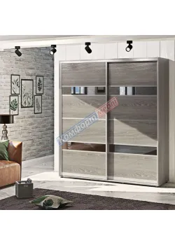 Шафа-купе 1,6 метра Комфорт "Модель 5" 2х дверна дуб трюфель