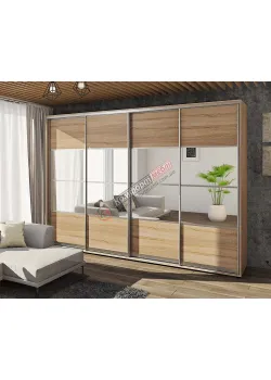 Шкаф-купе 4 м Комфорт "Модель 8" четырехдверный дуб натуральный